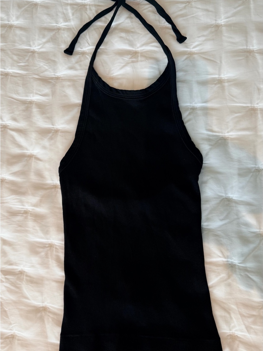 Re/done Hanes Women’s Black Halter Ribbed Tank Top